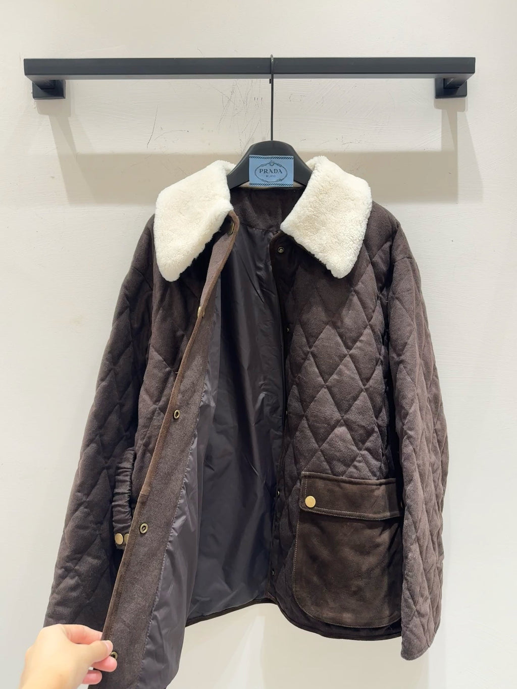 PRADA 25S WOOL SHEEPSKIN COAT 244