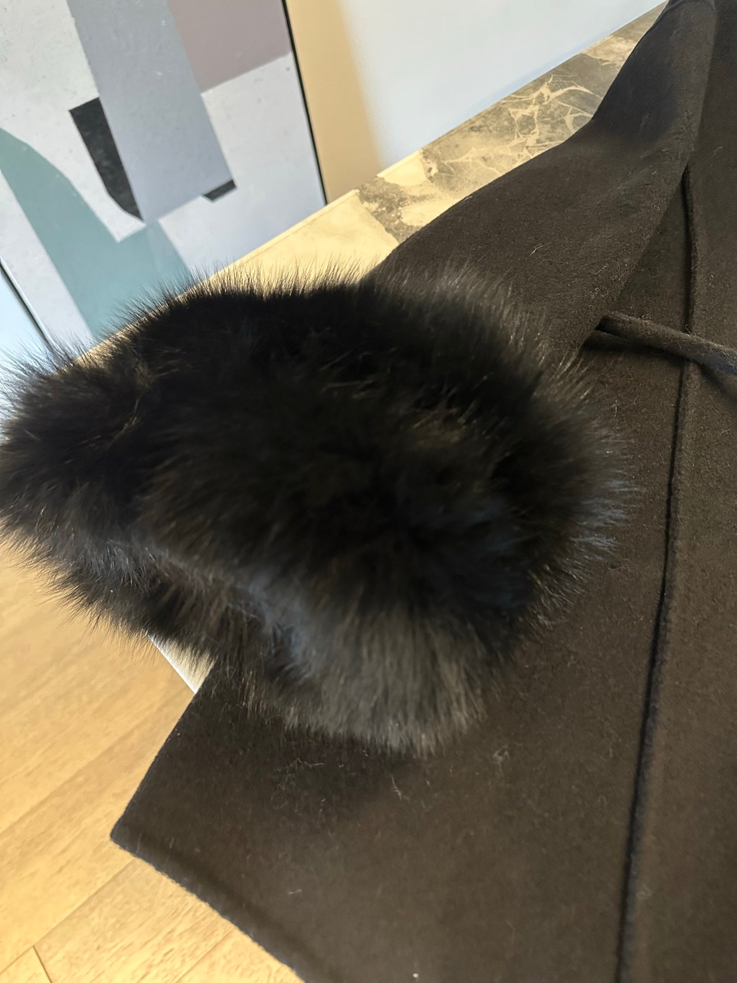 MAX MARA 25S CASHMERE COAT WITH FOX FUR TRIM 203