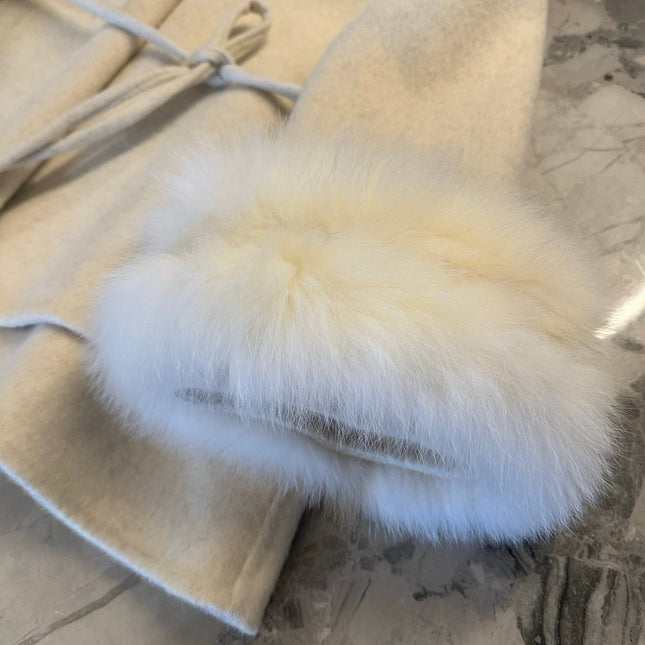MAX MARA 25S CASHMERE COAT WITH FOX FUR TRIM 204
