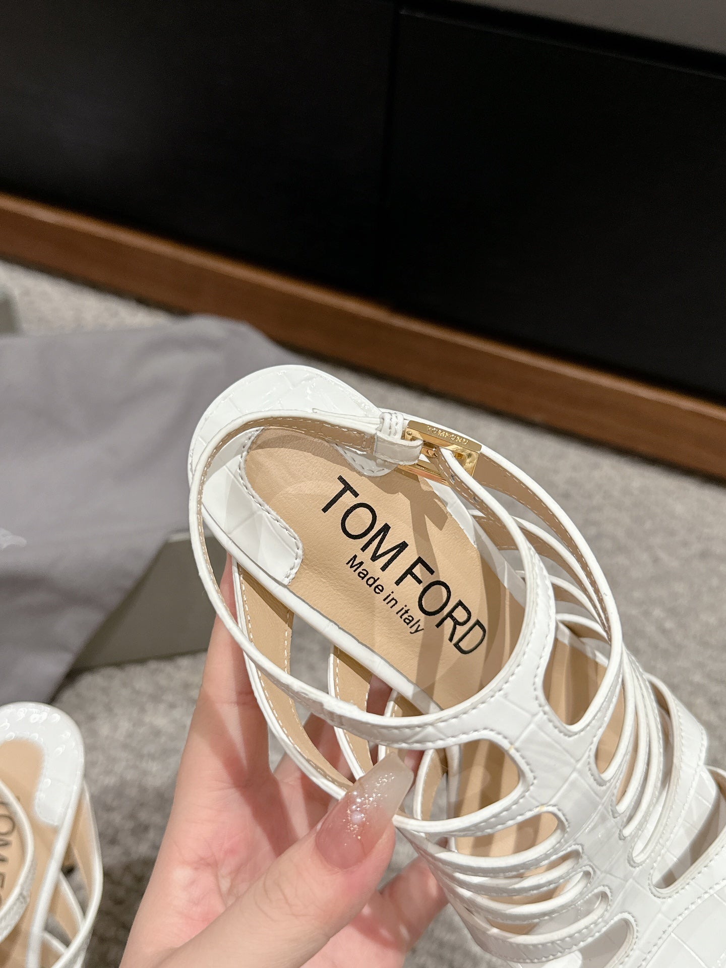 HIGH SANDAL 10 CM IN WHITE CALFSKIN