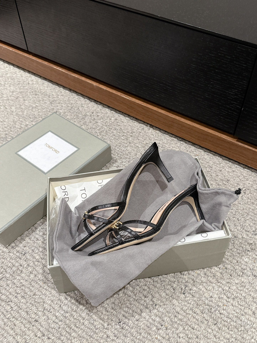 WHITNEY HIGH 6 CM MULE IN BLACK CROCODILE LEATHER