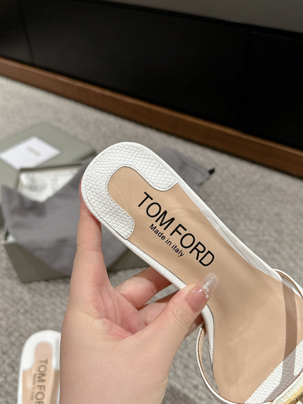 WHITNEY HIGH 6 CM MULE IN WHITE CROCODILE LEATHER