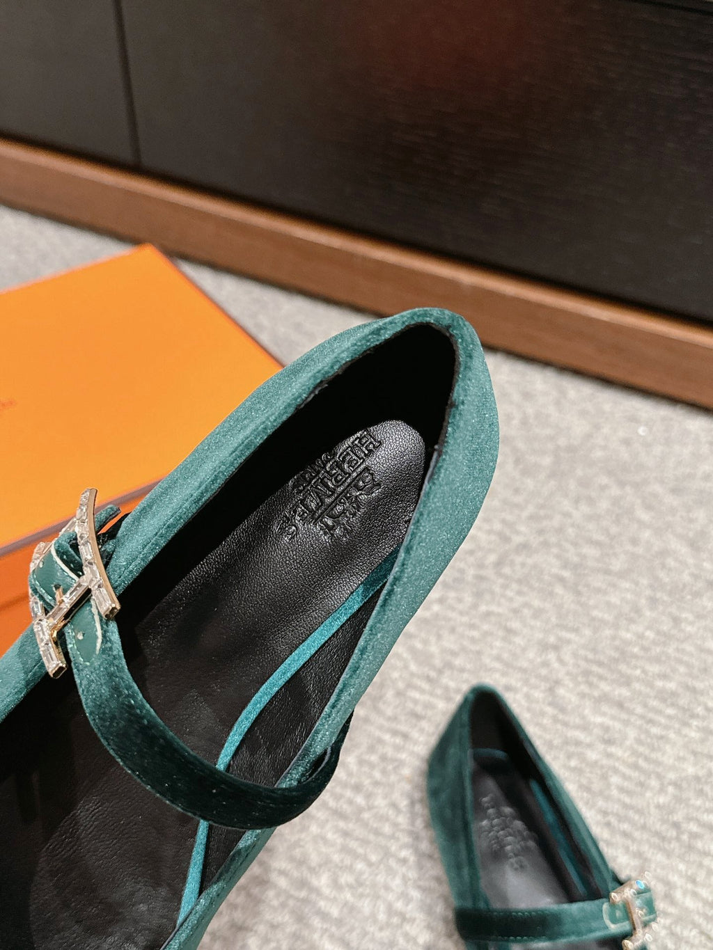 JANE BALLET FLAT CASTLETON GREEN VELVET