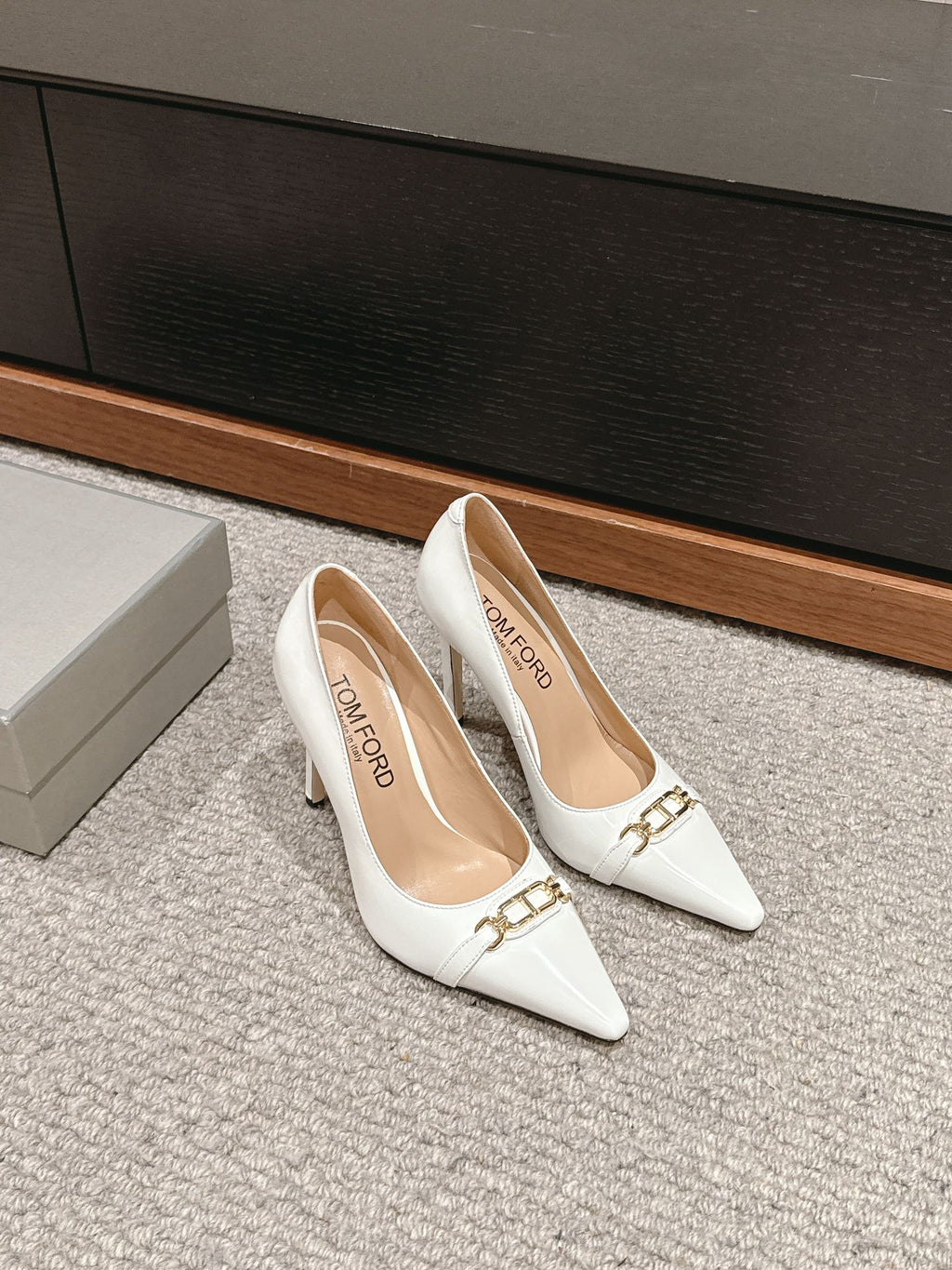 ROMAN HIGH-HEEL 10 CM IN WHITE CALFSKIN