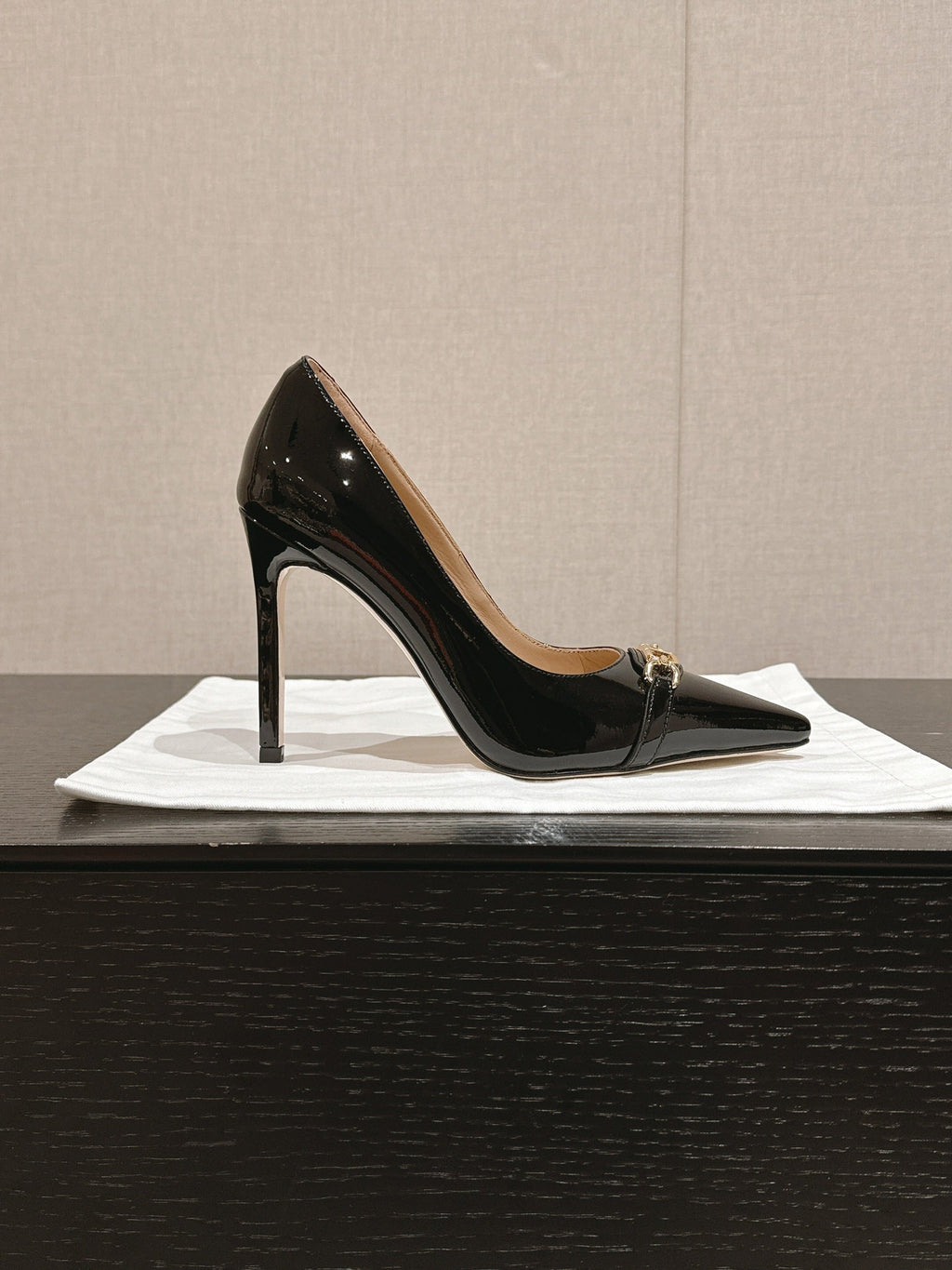 ROMAN HIGH-HEEL 10 CM IN BLACK CALFSKIN