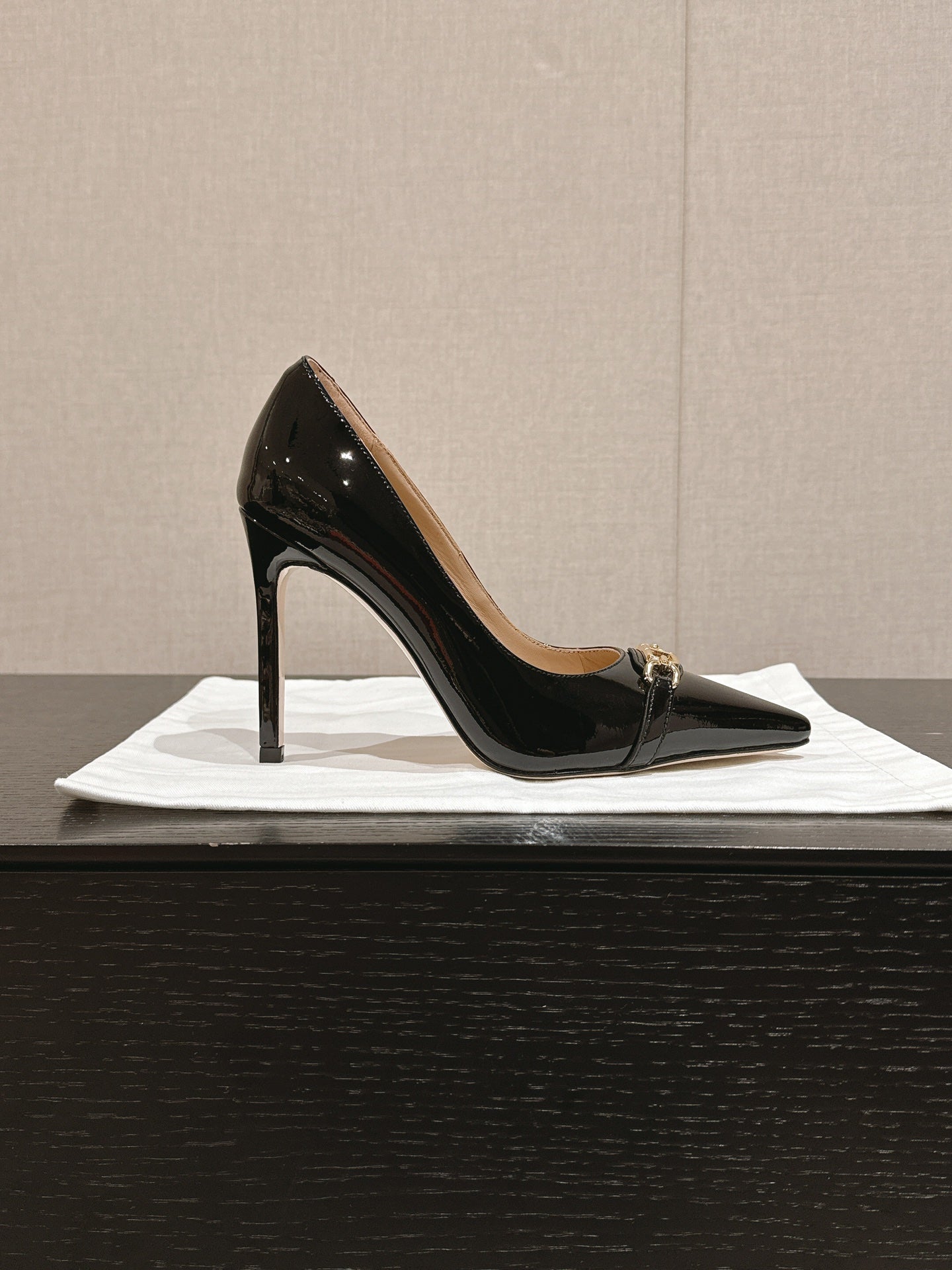ROMAN HIGH-HEEL 10 CM IN BLACK CALFSKIN