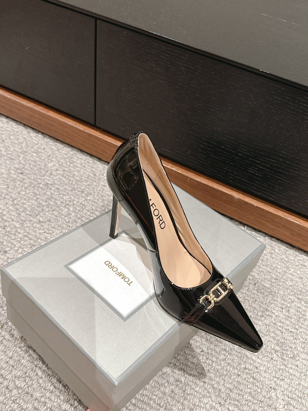 ROMAN HIGH-HEEL 10 CM IN BLACK CALFSKIN