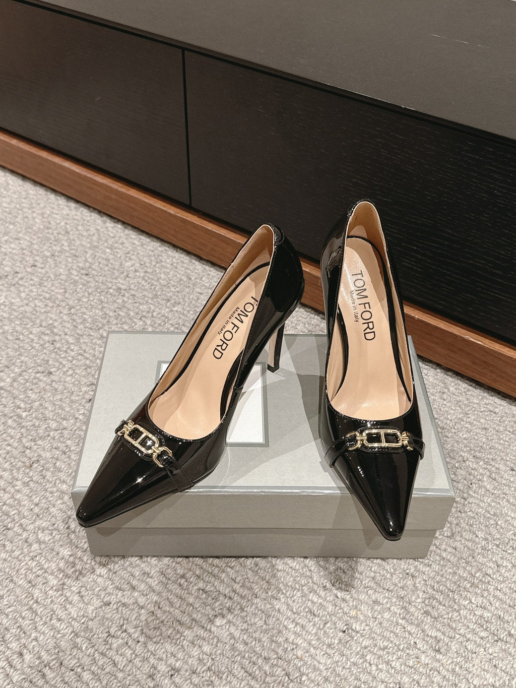 ROMAN HIGH-HEEL 10 CM IN BLACK CALFSKIN