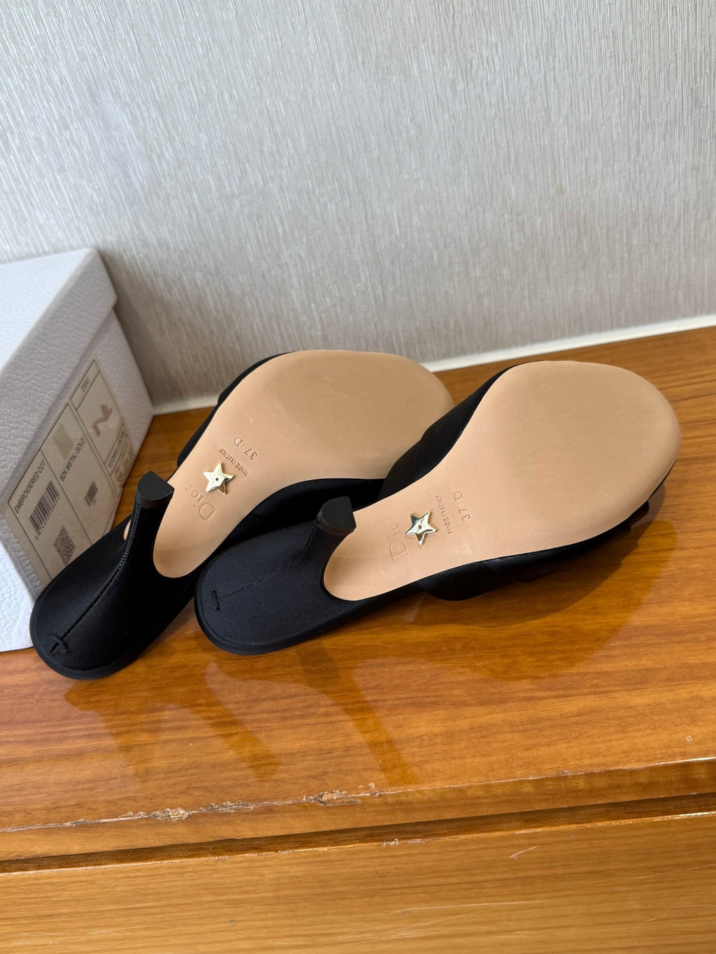 PEEP TOE SANDAL 25S HEELS 10CM IN BLACK SATIN