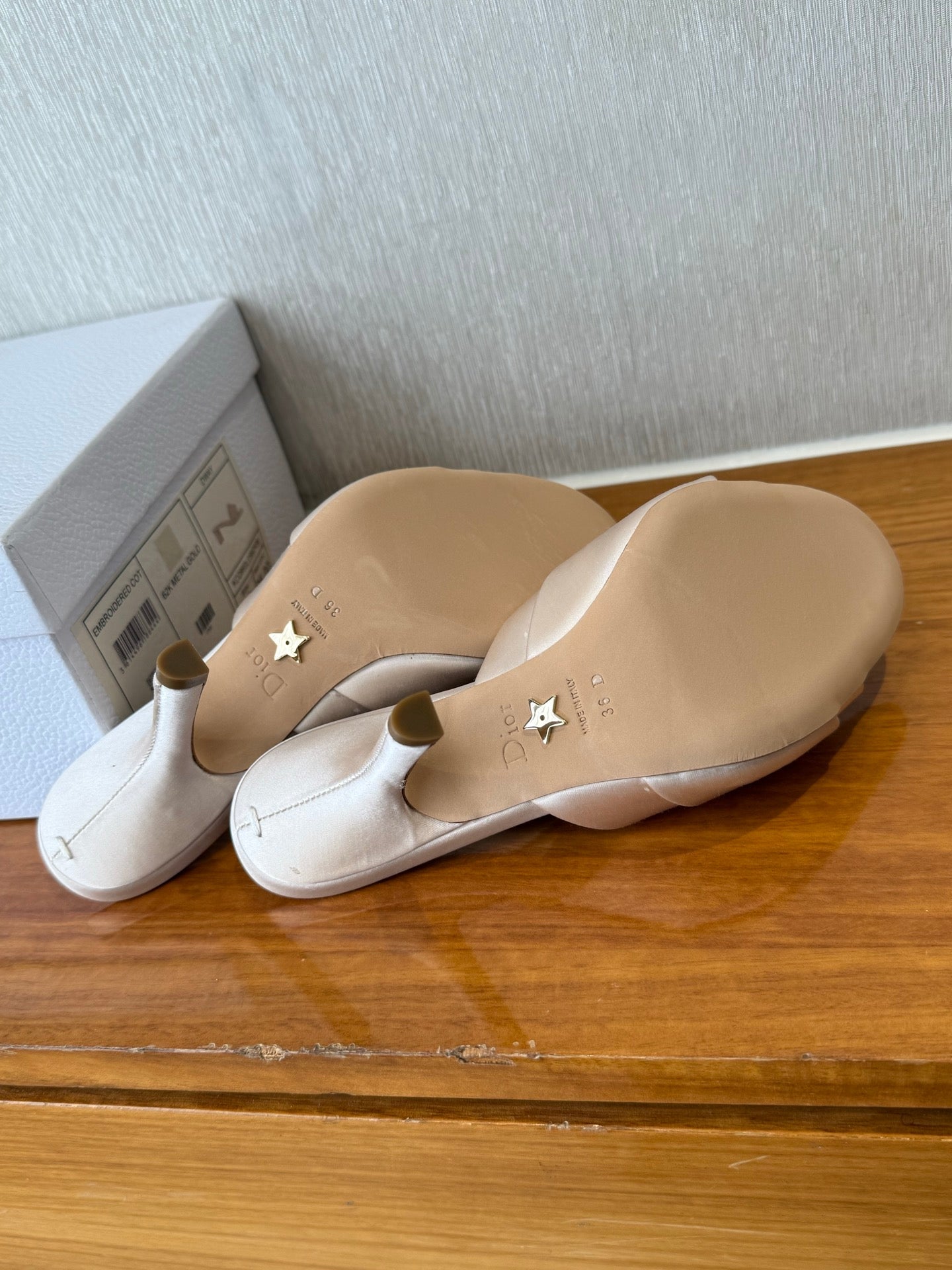 PEEP TOE SANDAL 25S HEELS 10CM IN PALE PINK BEIGE SATIN