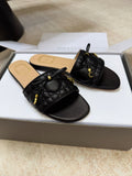 DIOR 26S DWAY CANNAGE SLIDE IN BLACK LAMBSKIN