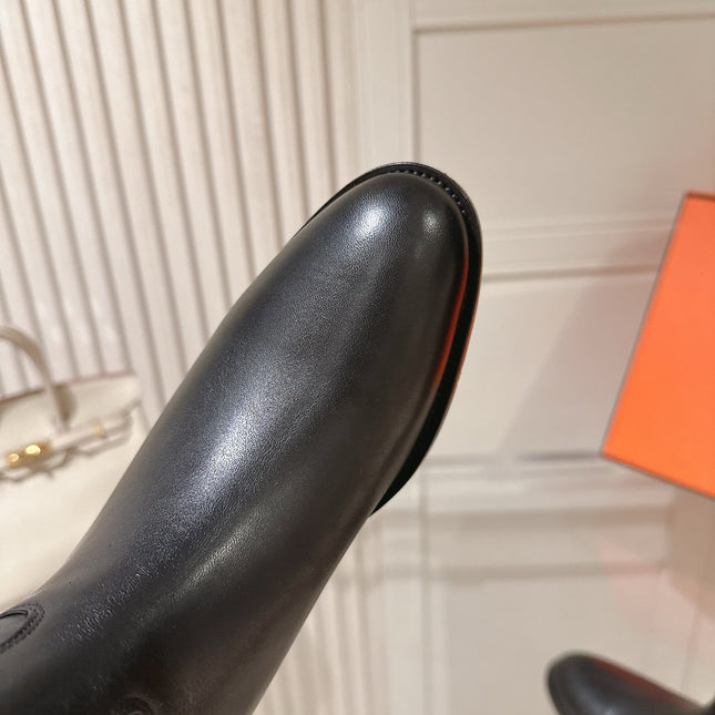 HM 26S OVER THE KNEE BOOTS IN BLACK CALFSKIN