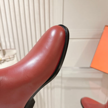 HM 26S OVER THE KNEE BOOTS IN DARK RED CALFSKIN