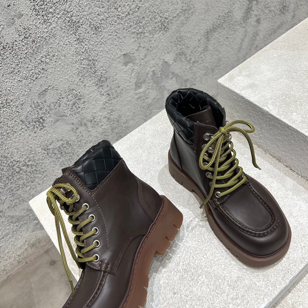 HADDOCK LACE-UP ANKLE BOOT IN CHOCOLATE BROWN CALFSKIN