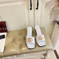 GUCCI 26S HIGH-HEELED SANDALS IN WHITE CALFSKIN WITH GOLD HARDWARE