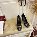 GUCCI 26S HORSEBIT MID-HEEL PUMPS 100 MM IN BLACK CALFSKIN