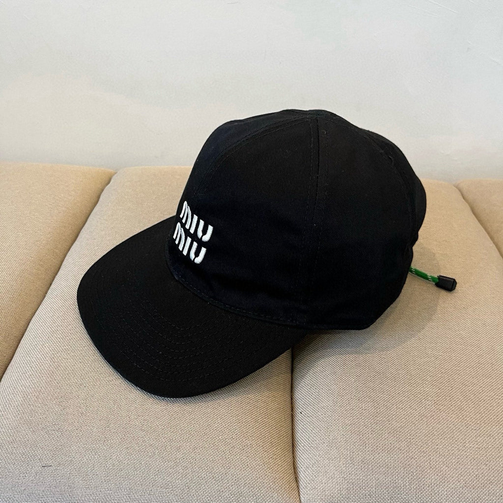 MIUMIU BASEBALL CAP IN BLACK KHAKI FABRIC STYLE 7