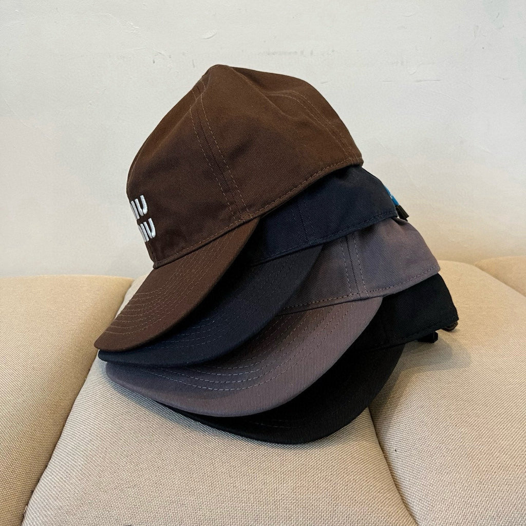 MIUMIU BASEBALL CAP IN BLACK KHAKI FABRIC STYLE 7