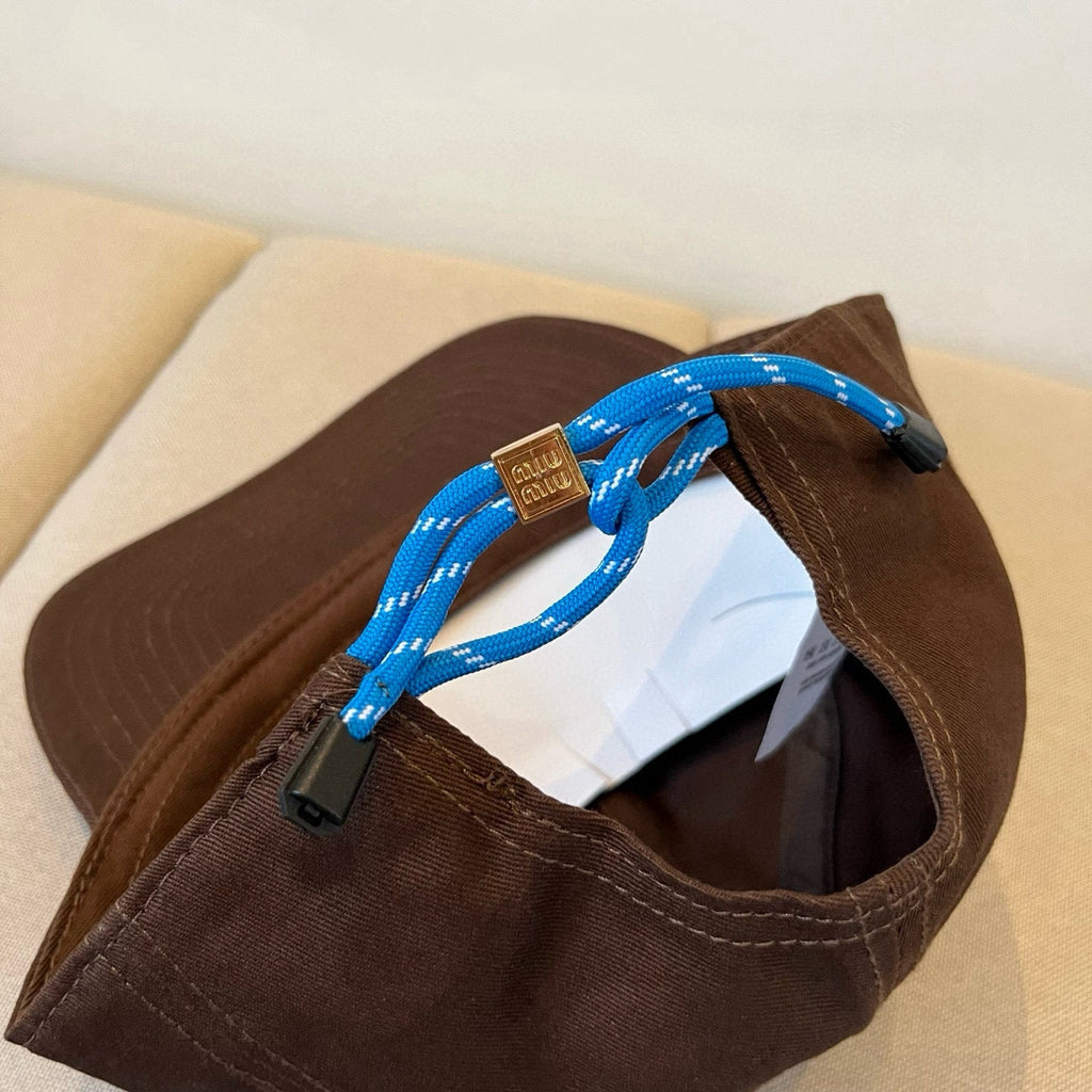 MIUMIU BASEBALL CAP IN BROWN KHAKI FABRIC STYLE 6