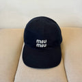 MIUMIU BASEBALL CAP IN NAVY BLUE KHAKI FABRIC STYLE 5