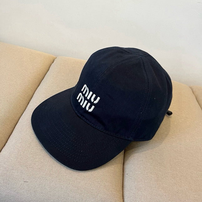MIUMIU BASEBALL CAP IN NAVY BLUE KHAKI FABRIC STYLE 5