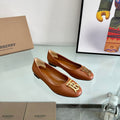 BURBERRY 26S BALLET FLATS IN BROWN CALFSKIN