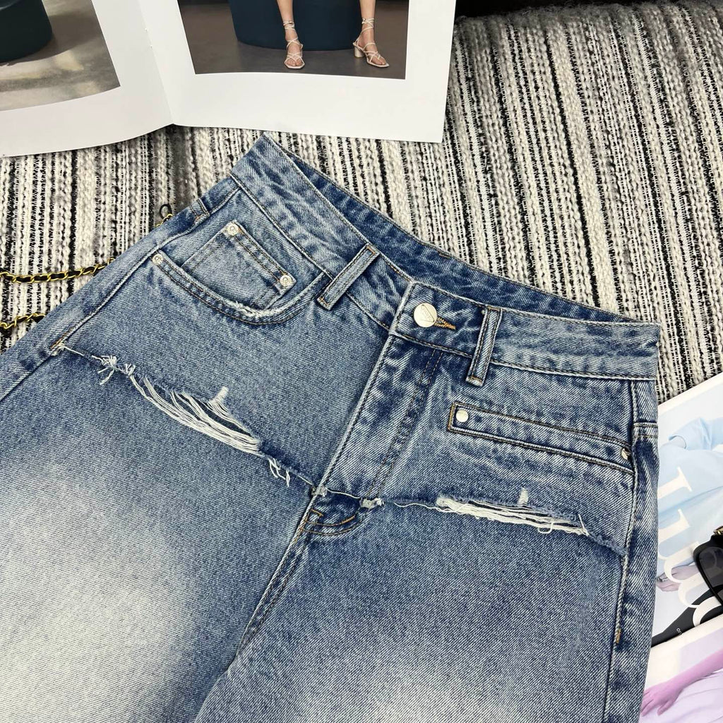 PRADA 26S WIDE-LEG DENIM SHORTS 1060