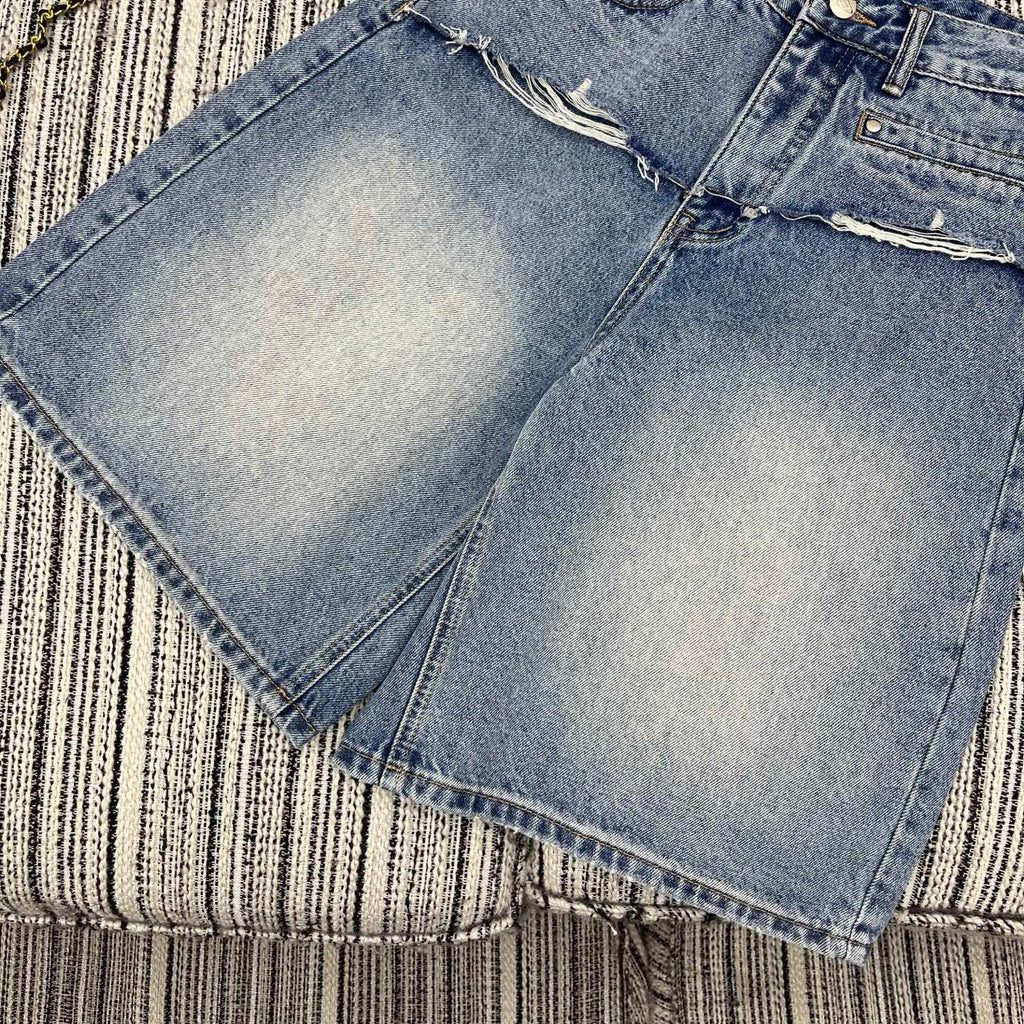 PRADA 26S WIDE-LEG DENIM SHORTS 1060