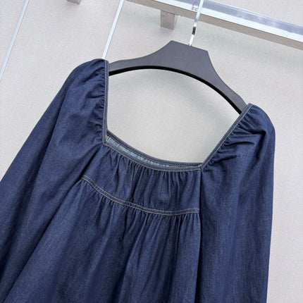 YSL 26S PUFF SLEEVE DENIM TOP 414