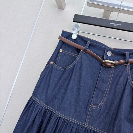 YSL 26S DENIM MAXI SKIRT 497