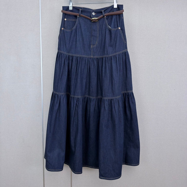 YSL 26S DENIM MAXI SKIRT 497