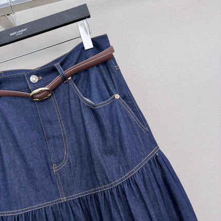 YSL 26S DENIM MAXI SKIRT 497