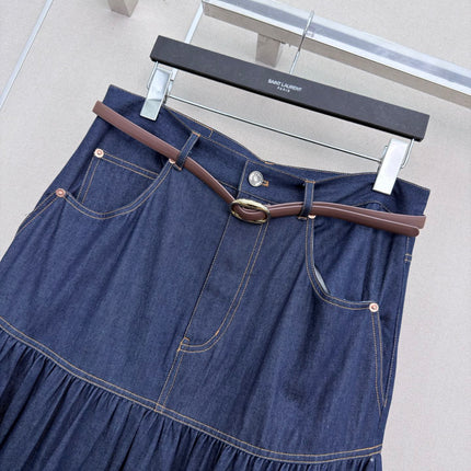 YSL 26S DENIM MAXI SKIRT 497