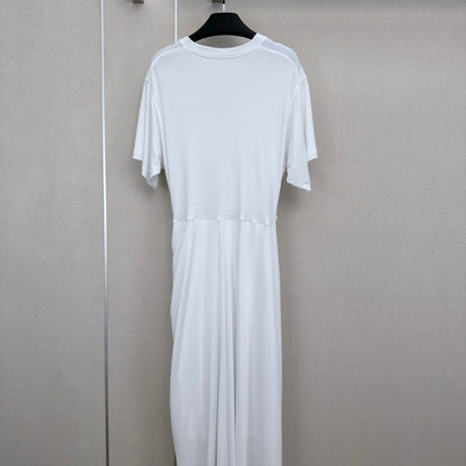 RALPH LAUREN 26S WHITE WAIST-TIED DRESS 455