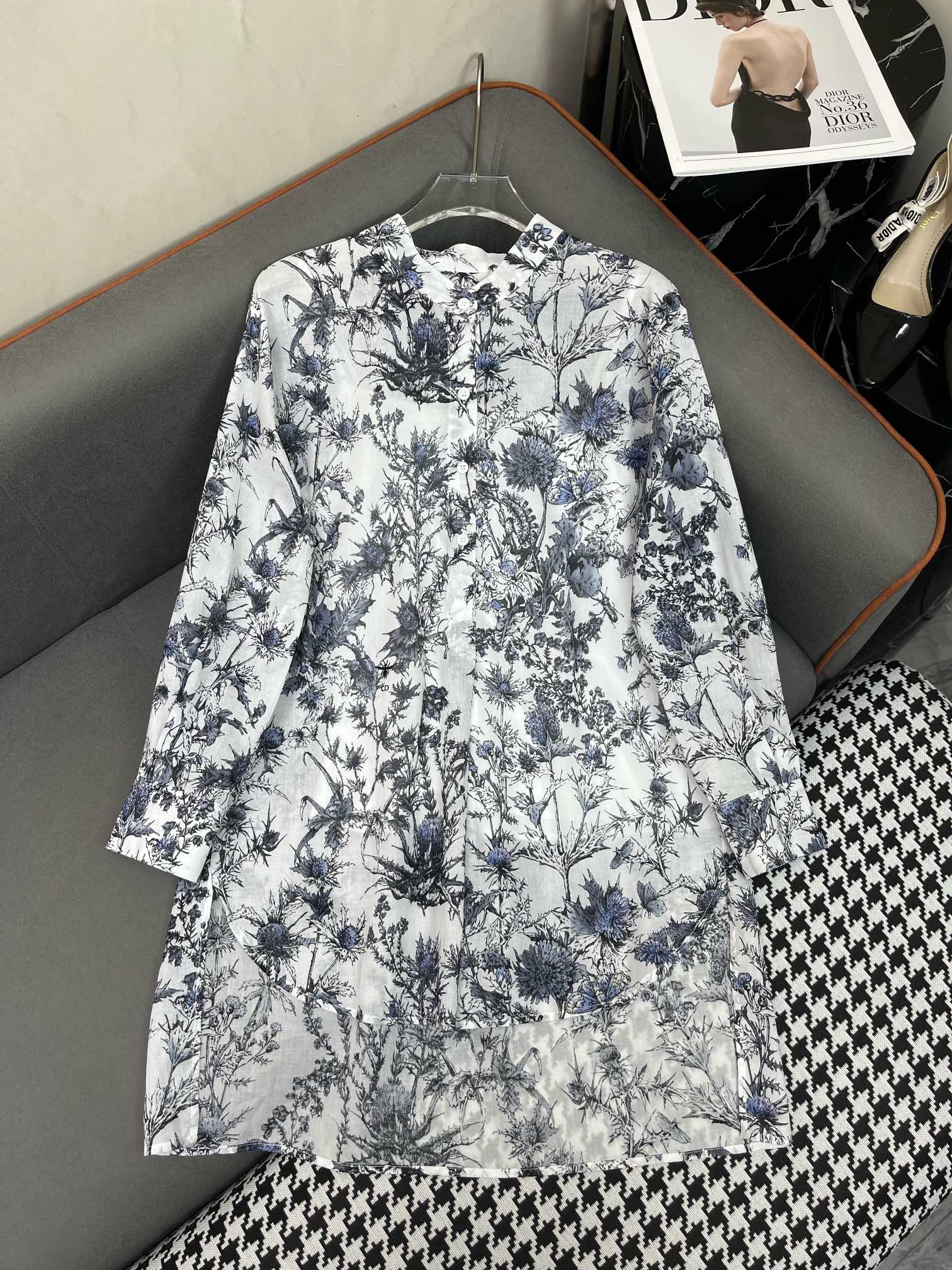 DIOR SHIRT DRESS WITH STAND COLLAR 198035