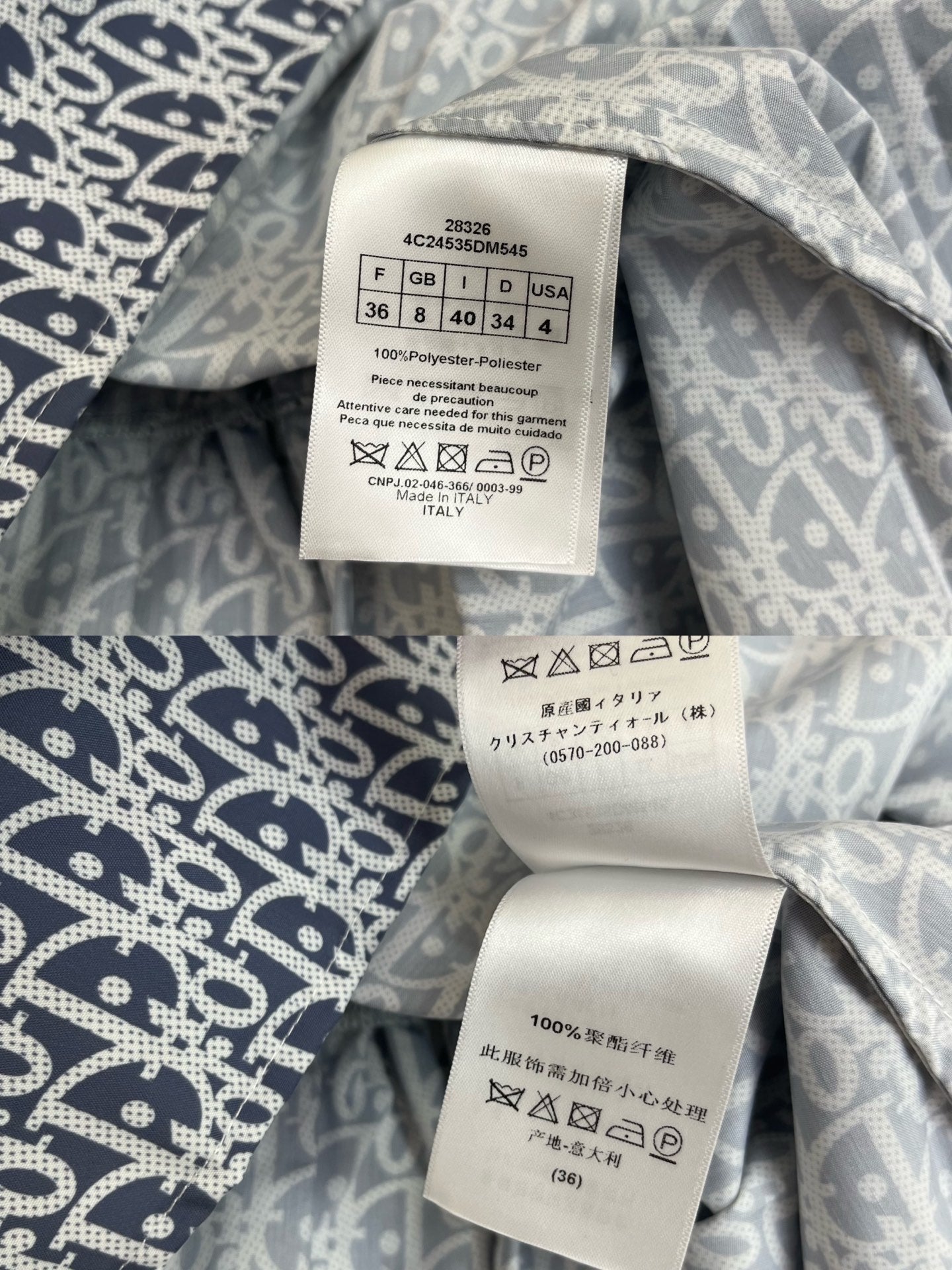 DIOR SLEEVELESS PRINTED DENIM DRESS 269128