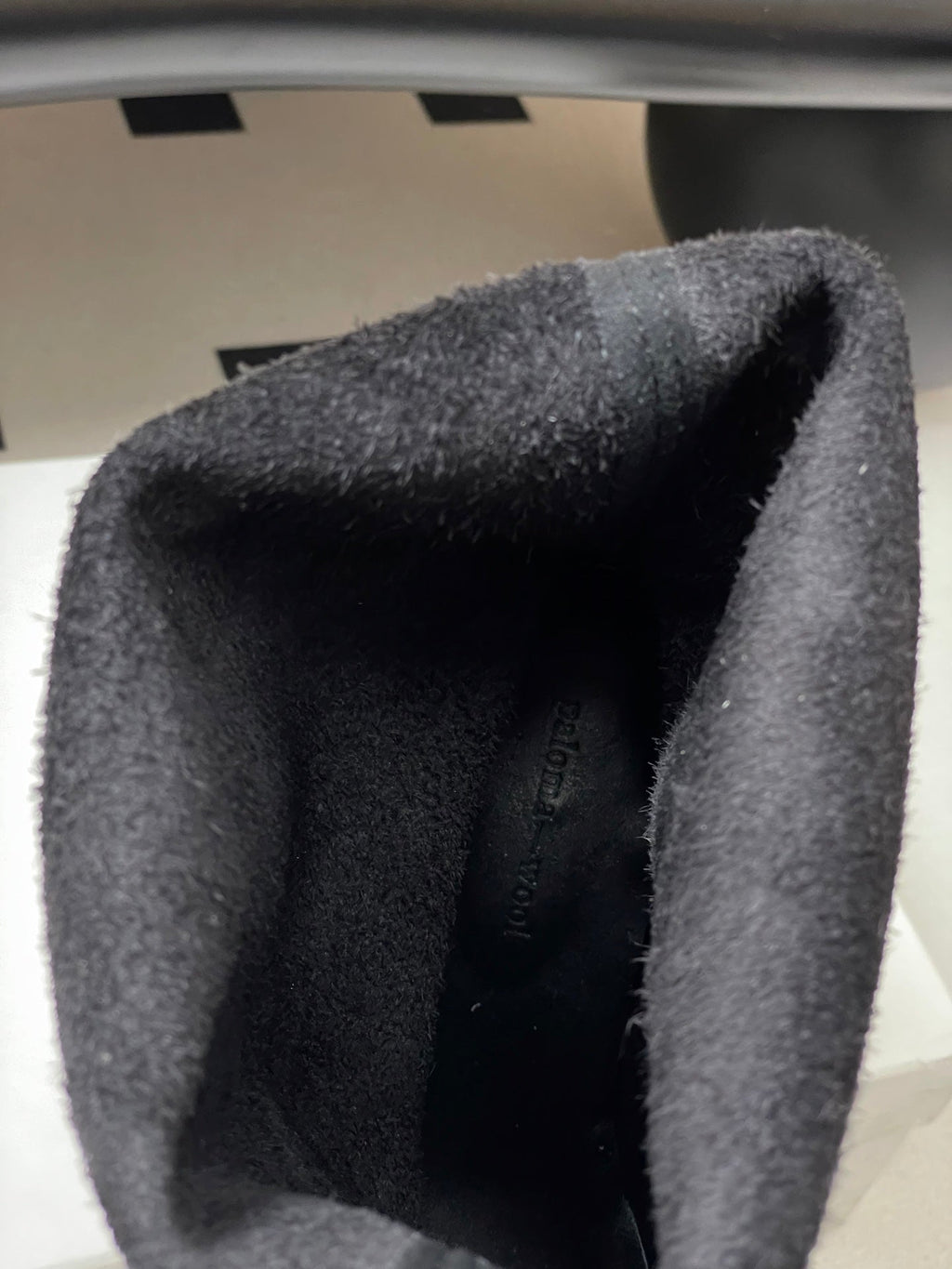 ALO 25S PALOMA WOOL TIERED BOOTS IN BLACK LAMBSKIN WITH STUD