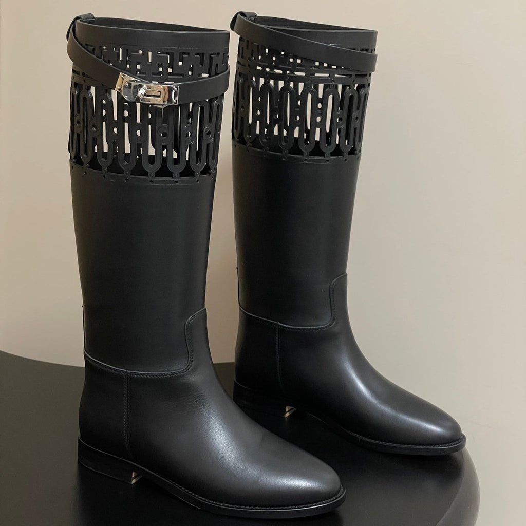 HM JUMPING BOOTS IN BLACK CALFSKIN 423264