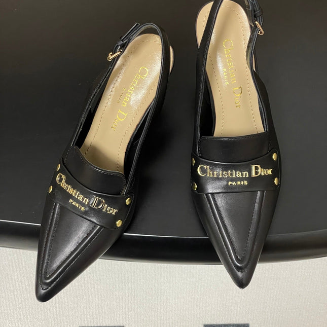 DIOR 25S BOY SLINGBACK HIGH HEELS 85 MM IN BLACK LAMBSKIN