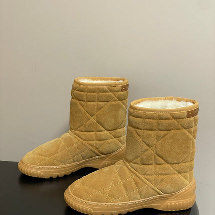 DIOR 25S FROST LOW ANKLE BOOTS IN GOLDEN BROWN SUEDE