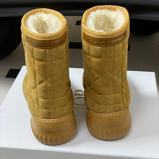 DIOR 25S FROST LOW ANKLE BOOTS IN GOLDEN BROWN SUEDE