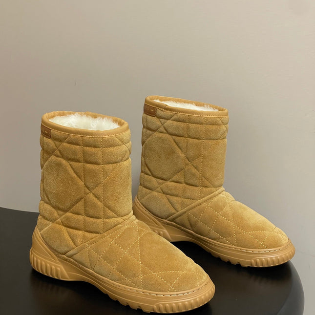 DIOR 25S FROST LOW ANKLE BOOTS IN GOLDEN BROWN SUEDE