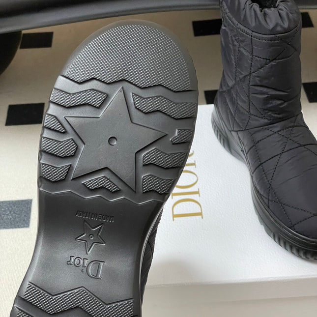 DIOR 25S FROST LOW ANKLE BOOTS IN BLACK FABRIC