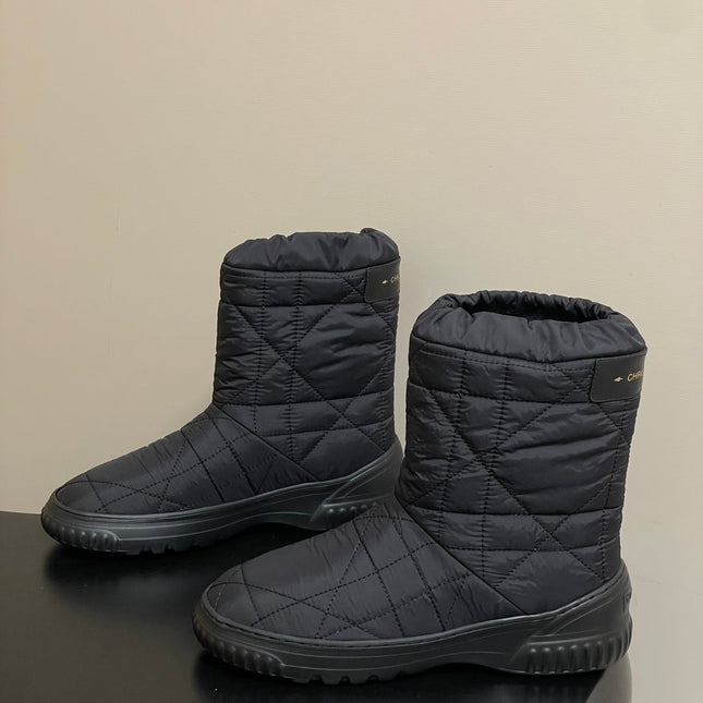 DIOR 25S FROST LOW ANKLE BOOTS IN BLACK FABRIC