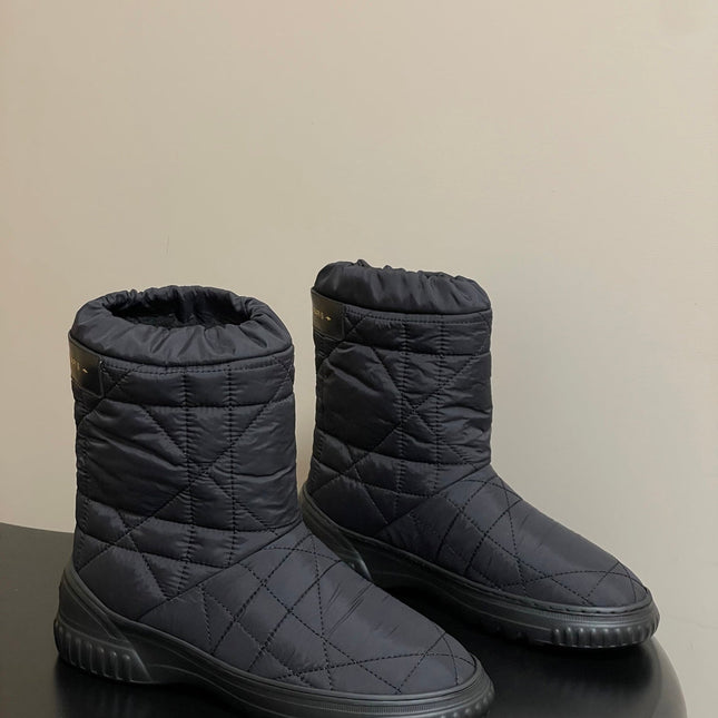 DIOR 25S FROST LOW ANKLE BOOTS IN BLACK FABRIC