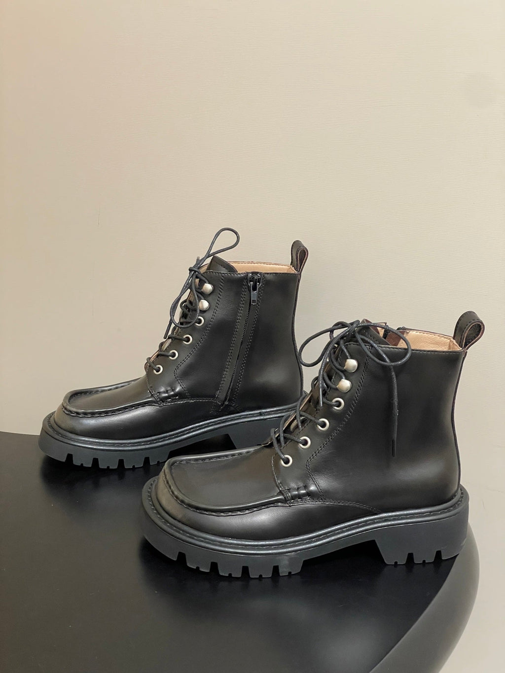 LOEWE 26S ANKLE BOOTS IN DARK OLIVE GRAY CALFSKIN