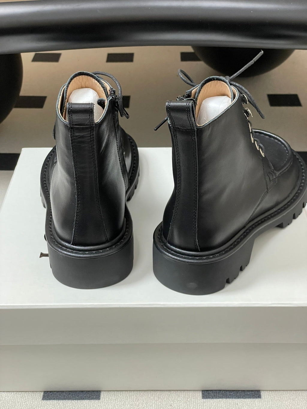 LOEWE 26S ANKLE BOOTS IN BLACK CALFSKIN