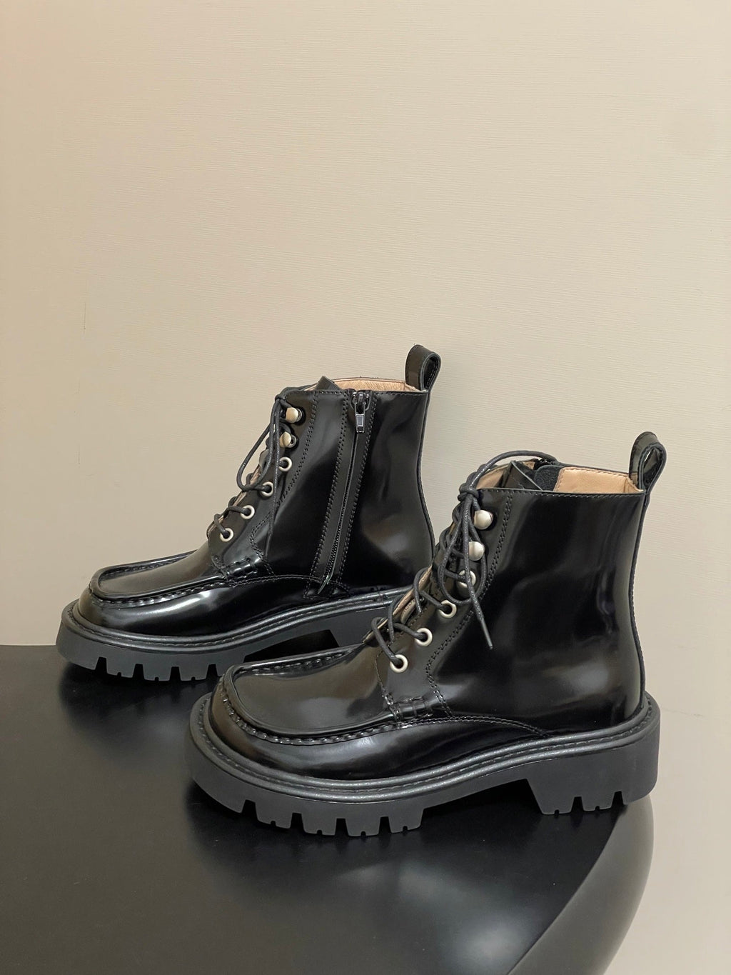 LOEWE 26S ANKLE BOOTS IN BLACK PATENT CALFSKIN