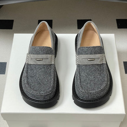 LOEWE 26S LOAFER IN GRAY FABRIC