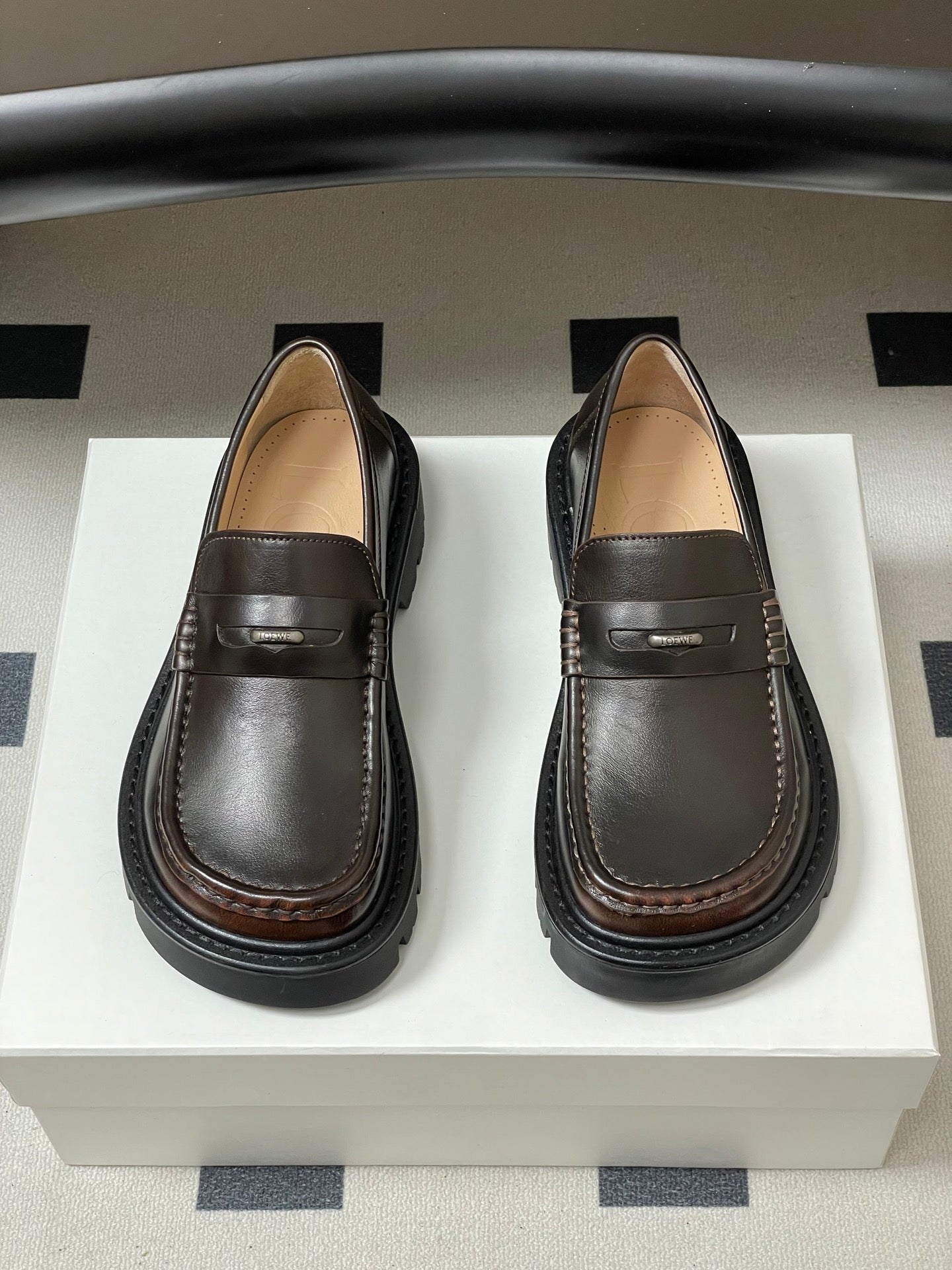 LOEWE 26S LOAFER IN DARK BROWN CALFSKIN